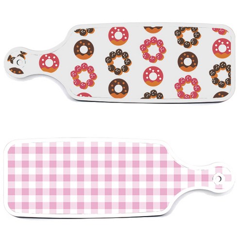 로엠디자인 서빙 도마 보드 2p 체크 파스텔 핑크 세트, 체크 파스텔 핑크, 초코 도넛, 1세트