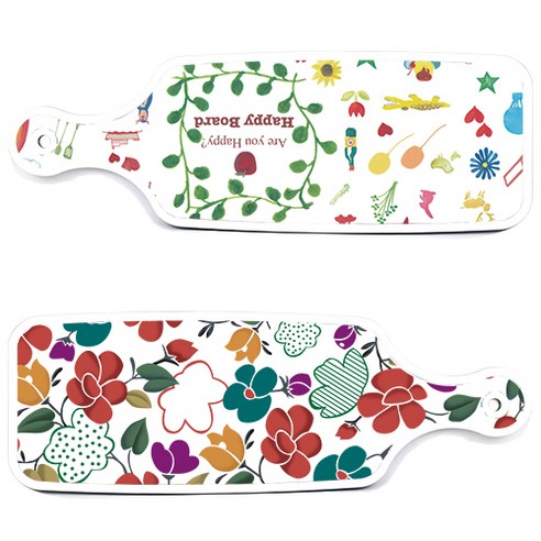 로엠디자인 floral 목련 혼합보드 서빙 도마 2p 세트, floral 목련 혼합보드, 해피보드, 1세트