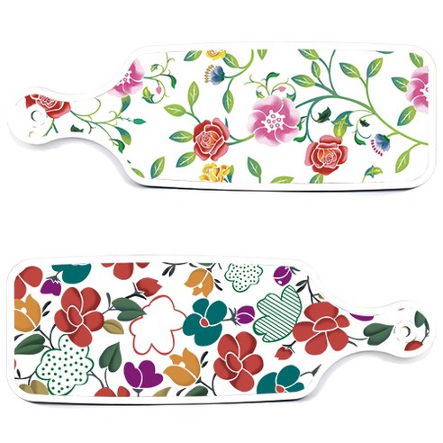 로엠디자인 floral 목련 혼합보드 서빙 도마 2p 세트, floral 목련 혼합보드, 로맨틱장미보드, 1세트
