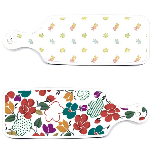 로엠디자인 floral 목련 혼합보드 서빙 도마 2p 세트, floral 목련 혼합보드, 퍼즐보드, 1세트