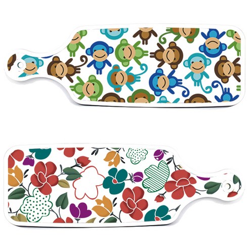 로엠디자인 floral 목련 혼합보드 서빙 도마 2p 세트, floral 목련 혼합보드, 원숭이보드, 1세트