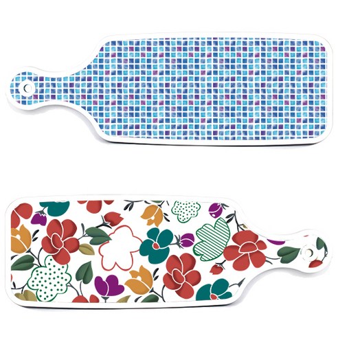 로엠디자인 floral 목련 혼합보드 서빙 도마 2p 세트, floral 목련 혼합보드, 블루타일보드, 1세트