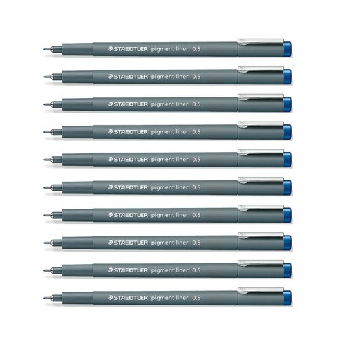 스테들러 피그먼트 라이너 308 칼라펜 0.5mm, 블루, 10개입