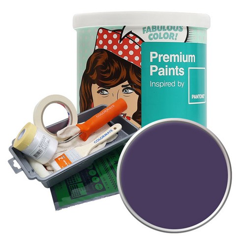 노루페인트 팬톤 내부용 실내벽면 무광 페인트 1L세트, 19-3728 Grape