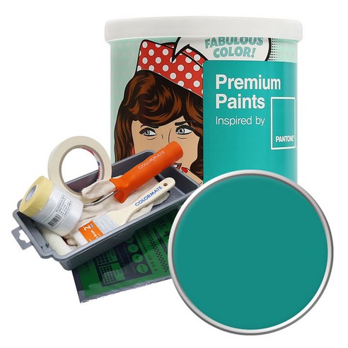 노루페인트 팬톤 내부용 실내벽면페인트 1L 세트 무광, 17-5421 Porcelain Green