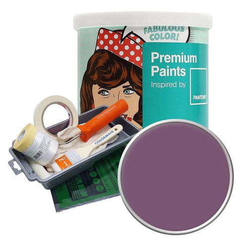 노루페인트 팬톤 내부용 실내벽면 무광 페인트 1L세트, 18-3012 Purple Gumdrop