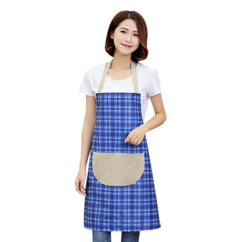 스토어33 타탄체크 키친 앞치마, A, 1개