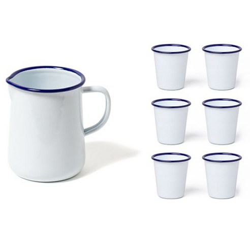 팔콘 저그 586ml + 머그 310ml x 6p 주스 세트 B, 화이트, 1개