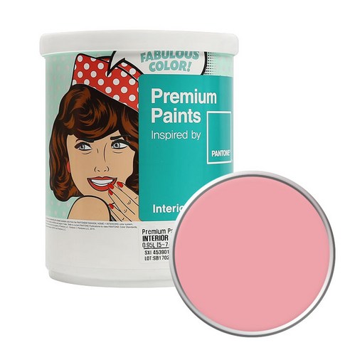 노루페인트 팬톤 내부용 실내 벽면 페인트 단품 저광 1L, 15-1717 Pink Icing
