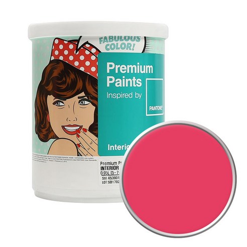 노루페인트 팬톤 내부용 실내 벽면 페인트 단품 저광 1L, 17-1755 Paradise Pink
