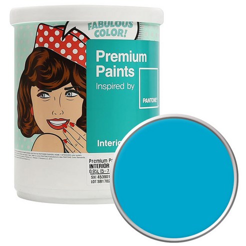 노루페인트 팬톤 내부용 실내벽면 저광 페인트 1L, 16-4529 Cyan Blue