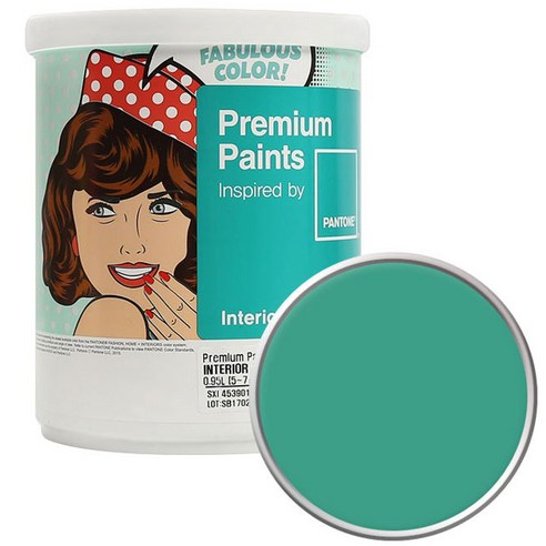 노루페인트 팬톤 내부용 실내벽면 저광 페인트 1L, 16-5421 Sea Green