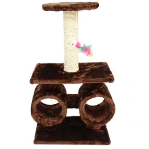 노랜드 고양이 캣타워 8021 길이 40cm x 너비 24cm x 높이 64cm, 브라운, 1개