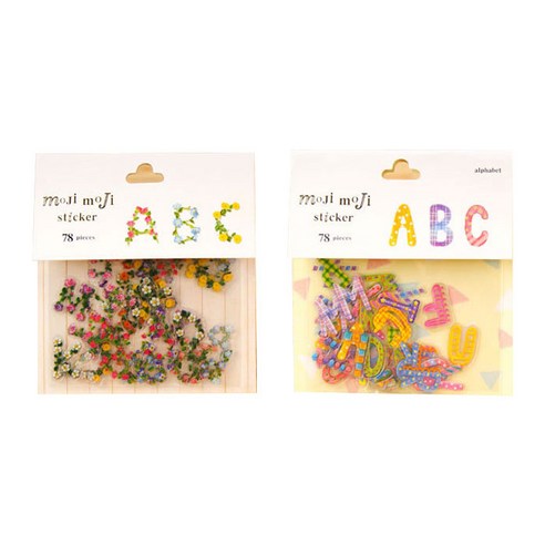 라이프포인트 알파벳 숫자 꽃알파벳 DIY 스티커팩 2p 세트, 10 꽃알파벳, 18 칼라알파벳, 1세트