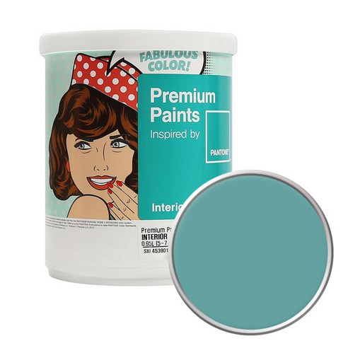 노루페인트 팬톤 내부용 실내벽면 저광 페인트 1L, 16-5114 Dusty Turquoise