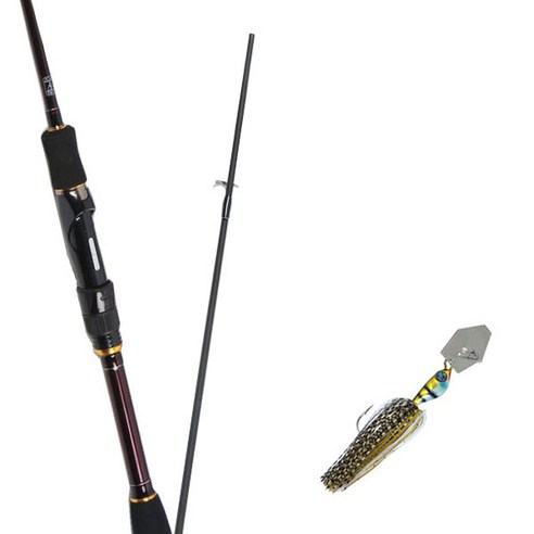 원다 베스타 루어낚싯대 602MLSP + 다미끼 스커트베이트 트램블 지그 10.7g, 01 BLUE GILL