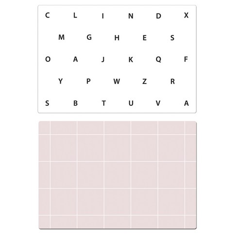 서머스트 실리콘 테이블매트 ABC + 심플체크, 화이트, 인디언핑크, 425 x 295 mm