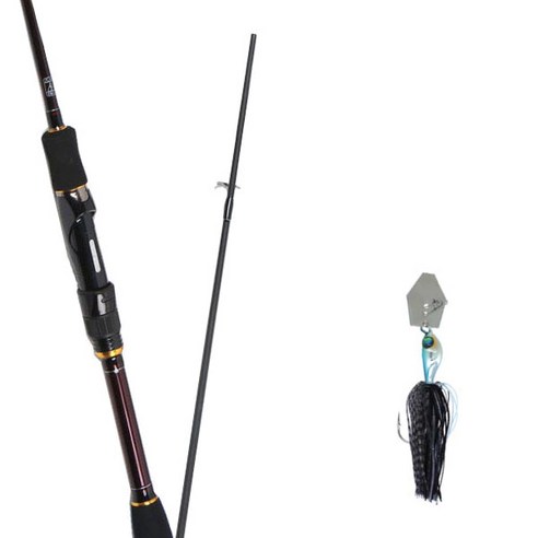 원다 베스타 루어낚싯대 602MLSP + 다미끼 스커트베이트 트램블 지그 10.7g, 05 BLACK BASS