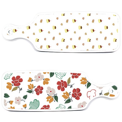 로엠디자인 서빙 도마 보드 2p floral 목련 패턴보드 세트, floral 목련 패턴보드, 푸딩보드, 1세트