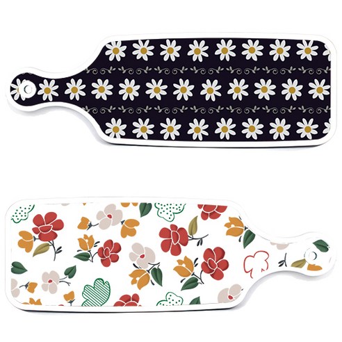 로엠디자인 서빙 도마 보드 2p floral 목련 패턴보드 세트, floral 목련 패턴보드, 클래식플라워보드, 1세트