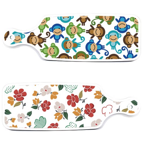 로엠디자인 서빙 도마 보드 2p floral 목련 패턴보드 세트, floral 목련 패턴보드, 원숭이보드, 1세트
