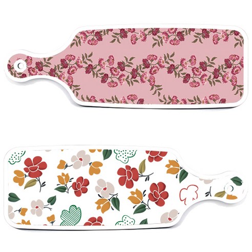 로엠디자인 서빙 도마 보드 2p floral 목련 패턴보드 세트, floral 목련 패턴보드, 체리플라워보드, 1세트