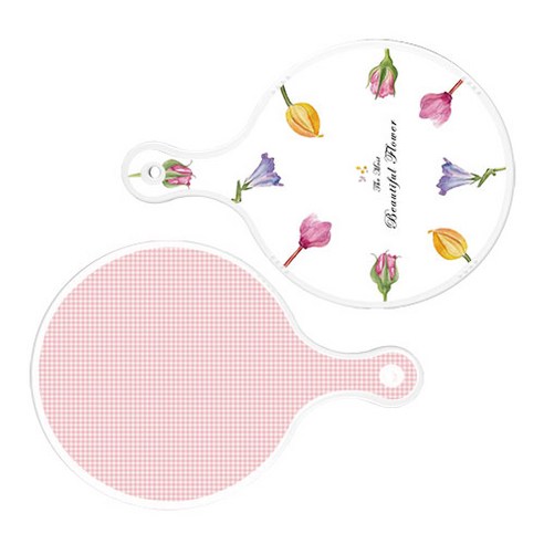 로엠디자인 서빙 도마 보드 2p 로맨틱패턴플라워원형보드 세트, 로맨틱패턴플라워원형보드, 훈색체크원형보드, 1세트
