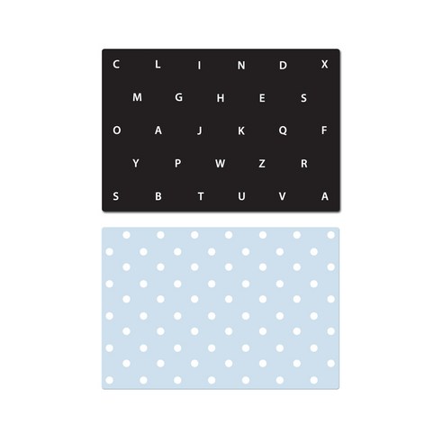 서머스트 실리콘 테이블매트 2p ABC 블랙 세트, ABC 블랙, 도트 스카이블루, 425 x 295 mm