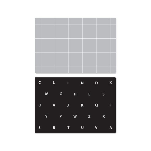서머스트 실리콘 테이블매트 2p 심플체크 그레이 세트, 심플체크 그레이, ABC 블랙, 425 x 295 mm
