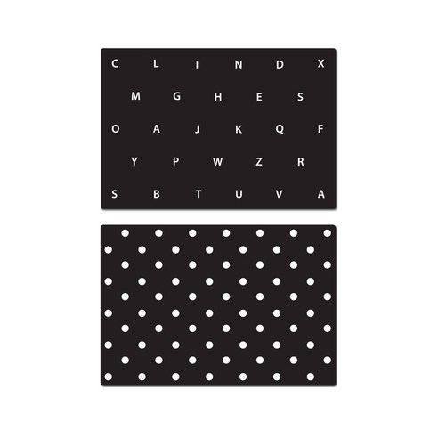 서머스트 실리콘 테이블매트 2p ABC 블랙 세트, ABC 블랙, 도트 블랙, 425 x 295 mm