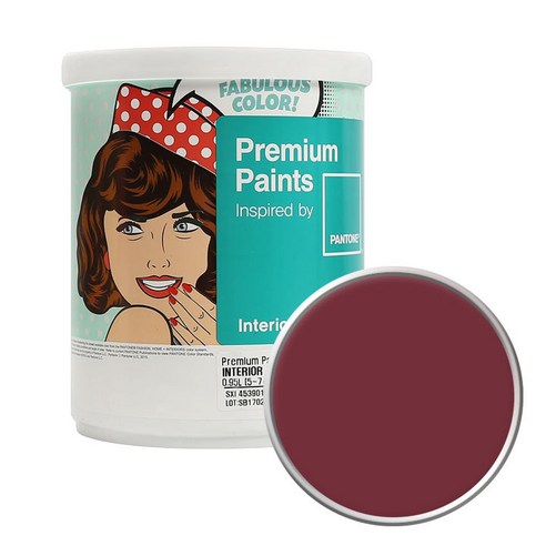 노루페인트 팬톤 내부용 저광 실내 벽면 페인트 1L, 19-1930 Pomegranate, 1개