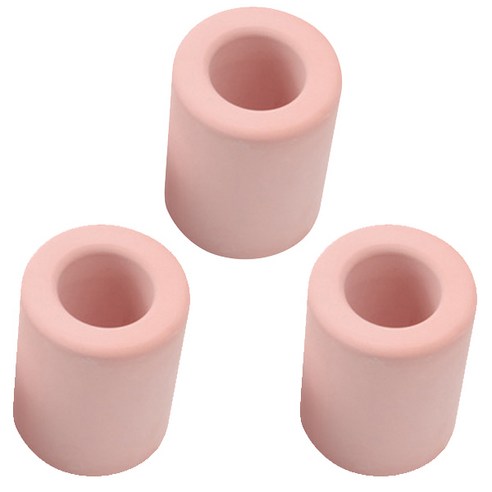 블럭마트 심플 원형 규조토 칫솔꽂이, 핑크, 3개입