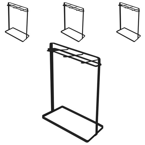 블럭마트 주방 정리 조리 기구 걸이, 블랙, 4개