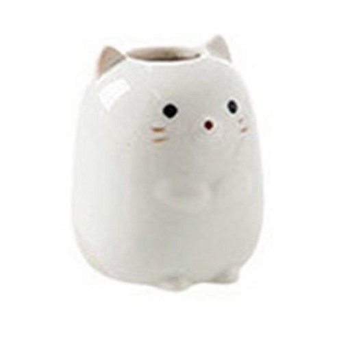 애니멀 다용도 칫솔꽂이, 화이트(고양이), 1개