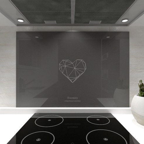 웰룸 주방아트보드 L 855 x 600 mm 이터너티, 차콜그레이, 1개