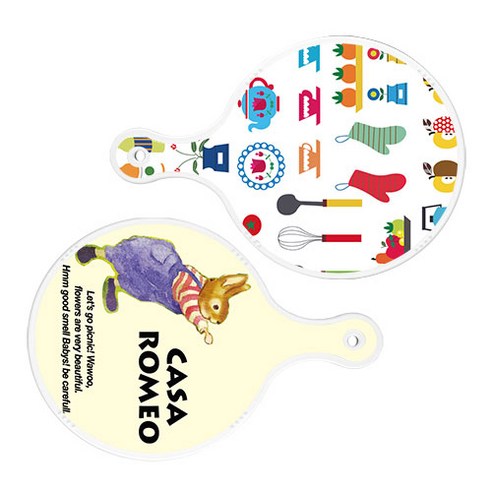 로엠디자인 서빙 원형 도마 보드 2p 클립아트과일 세트, 클립아트과일, 카사로메오, 1세트