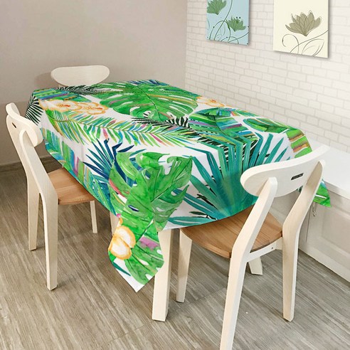 스토어33 싱그러운 정글 테이블보, A, a 140 x b 140 cm