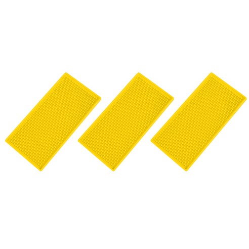블럭마트 주방 드라잉매트 식기 컵 건조매트 30 x 15 x 1 cm, 옐로우, 3개입