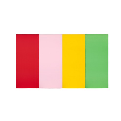 퍼니존 퍼니테라피 레드비비드 시리즈 3 유아폴더매트, 레드 + 베이비핑크 + 옐로우 + 그린, 중(200 x 120 x 4 cm)
