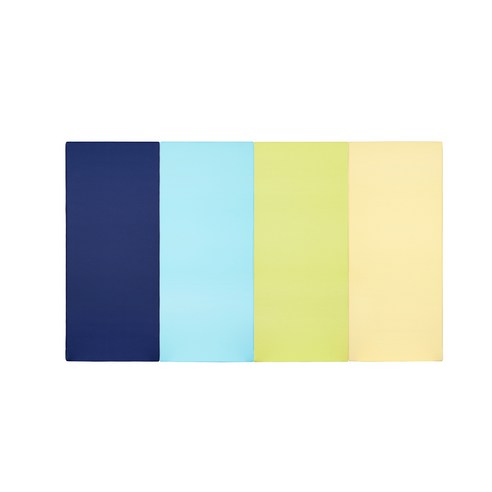 퍼니존 퍼니테라피 블루비비드 시리즈 4 유아폴더매트, 블루 + 스카이블루 + 피스타치오 + 아이보리