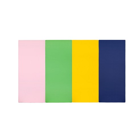 퍼니존 퍼니테라피 베이비핑크비비드 시리즈 4 유아폴더매트, 베이비핑크 + 그린 + 옐로우 + 블루