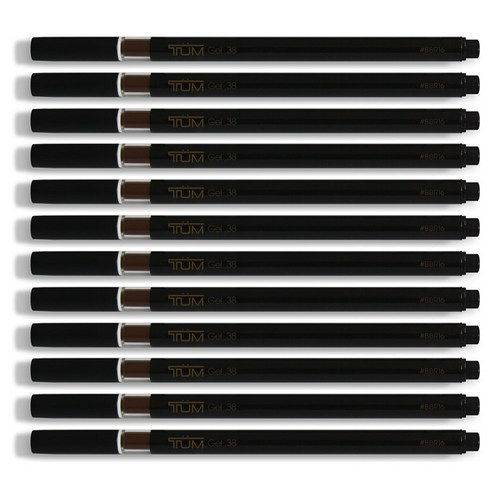 신지 덤젤 젤잉크 중성펜 0.38mm, 브라운블랙, 12개입