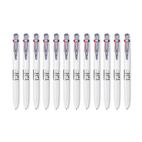 신지 트리플 O Ball 3색 다색펜 0.38mm, 블랙, 12개입