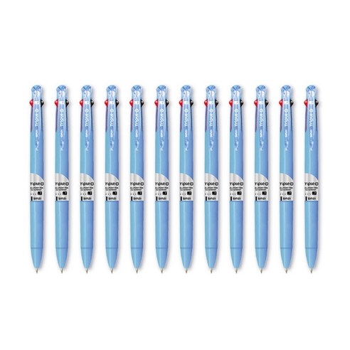 신지 트리플 O Ball 3색 다색펜 0.7mm, 블루, 12개입