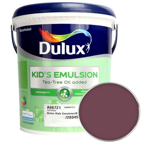 듀럭스 키즈 에멀전 무광 페인트 3L, Plum Port