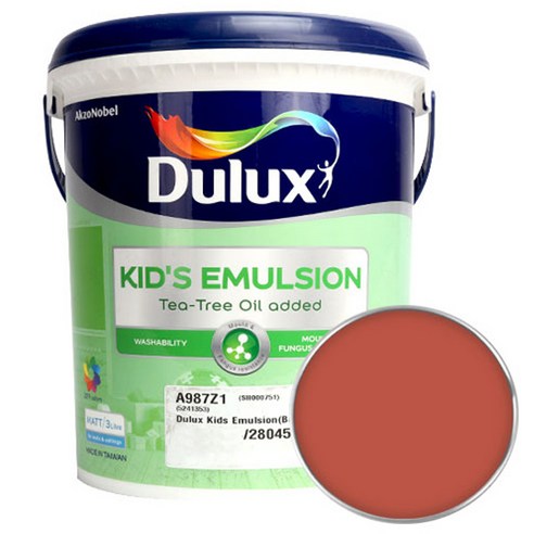 듀럭스 키즈에멀전 페인트 무광 3L, Routelle Red, 1개