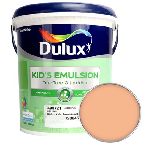 듀럭스 키즈에멀전 페인트 무광 3L, Airy Peach, 1개