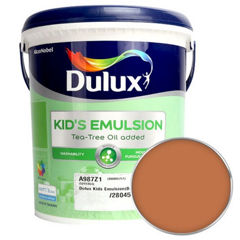 듀럭스 키즈에멀전 페인트 무광 3L, Peking Orange, 1개