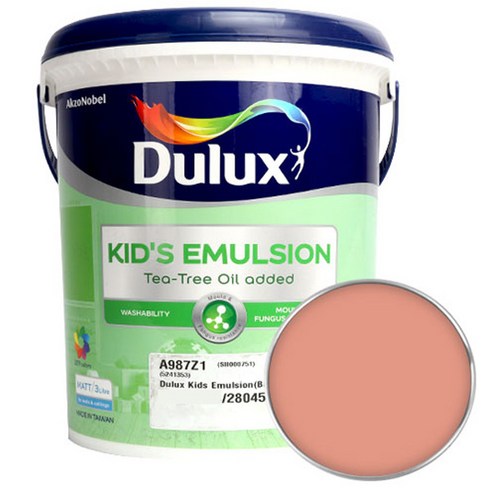듀럭스 키즈에멀전 페인트 무광 3L, Peachy Pink, 1개