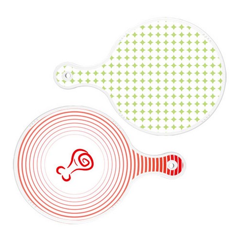 로엠디자인 서빙 도마 보드 2p 원형패턴파스텔그린원형 세트, 원형패턴파스텔그린원형, 고기라인레드원형, 1세트